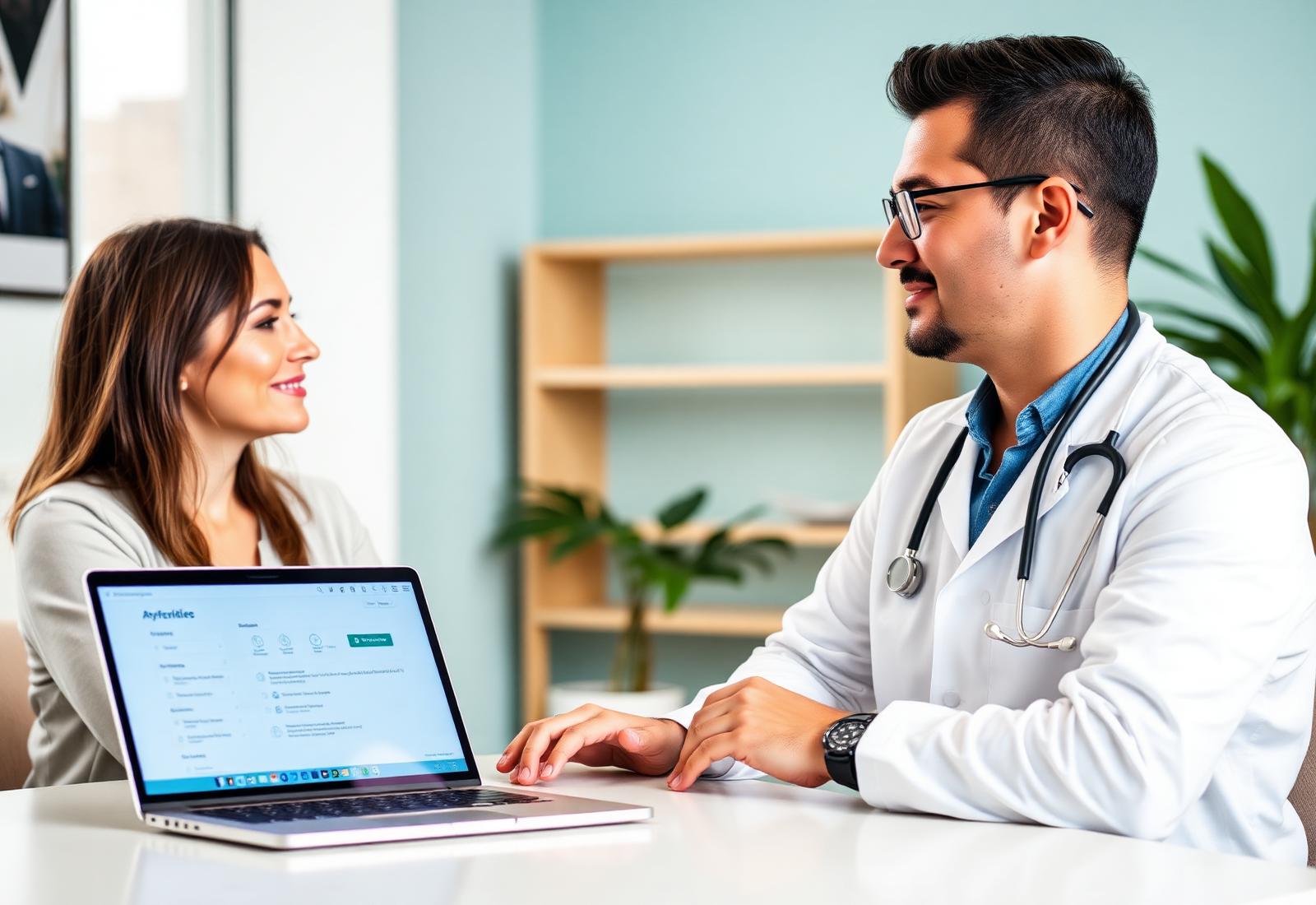 Médico em consulta usando o ProntuárioFácil